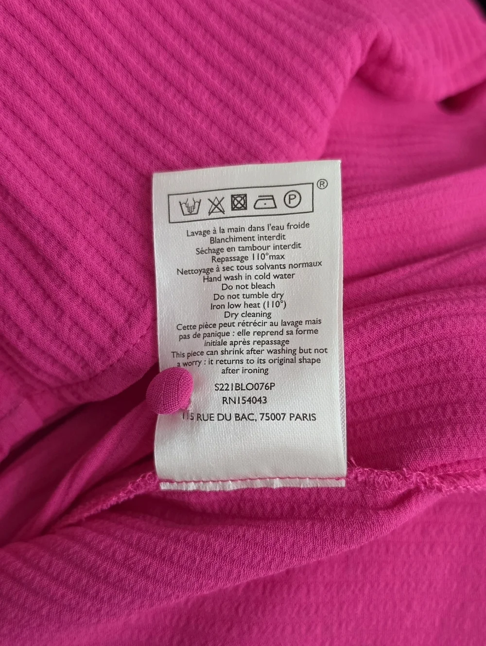 Sezane Abelia Wrap Blouse In Pink - Picture 9 of 12